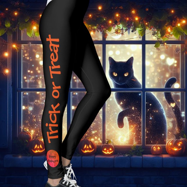Leggings Naranja Black Scary Bloody Full Moon Fun Halloween (Subido por el creador)