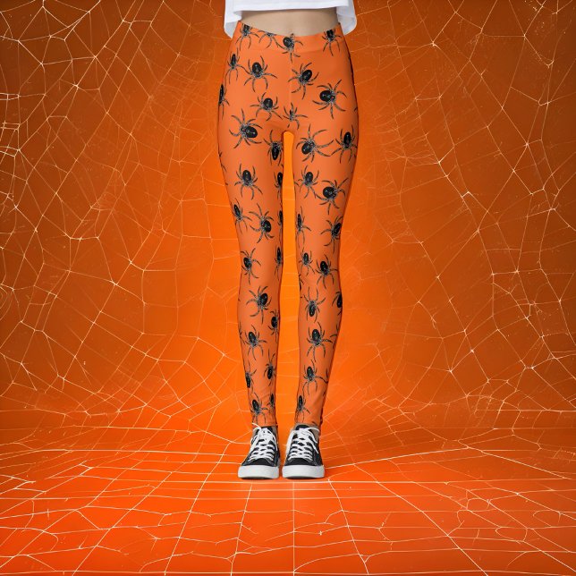 Leggings Naranja Black Spider Halloween (Subido por el creador)