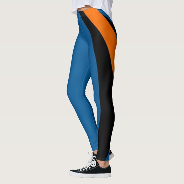 Leggings Naranja brillante, mujeres de piernas azules y neg (Izquierda)