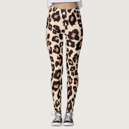 Leggings Naranja Brown Black Leopard Animal Print