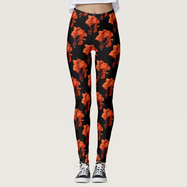 Leggings Naranja Canna Lilies (Anverso)