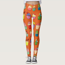 Leggings Naranja colorido de los postres divertidos