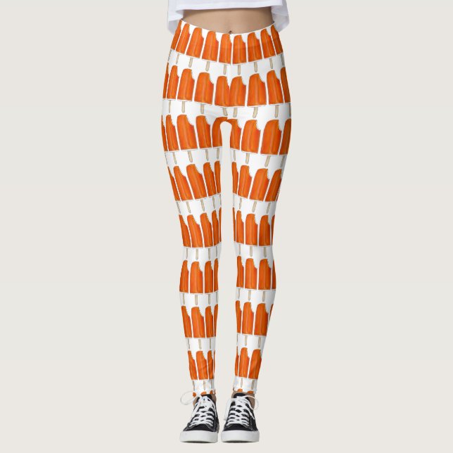 Leggings Naranja Creme Creamsicle Ice Cream Popsicle Print (Anverso)