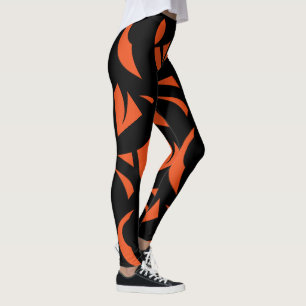 Leggings Naranja de arte contemporáneo / negro