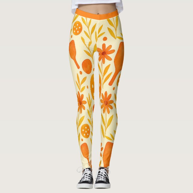 Leggings Naranja de bolas de bola Petal ajuste activo (Anverso)