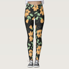 Leggings Naranja de calabaza ligera y piernas negras