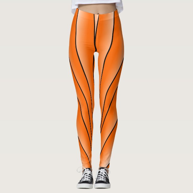 Leggings Naranja de diseño Art Deco (Anverso)