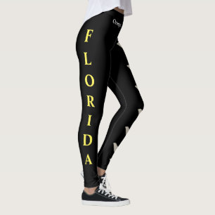 Leggings Naranja de flores de Florida del estado de Florida
