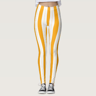Leggings Naranja de girasol rayado amarillo