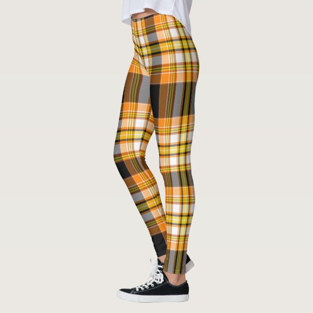 Leggings Naranja de Halloween, amarillo, blanco y negro (Izquierda)