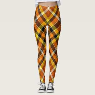 Leggings Naranja de Halloween, amarillo y negro