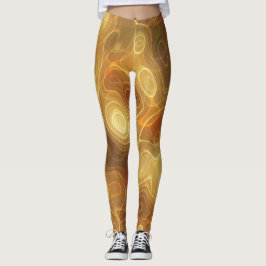 Leggings Naranja de Halloween y Piernas Swirl de Oro