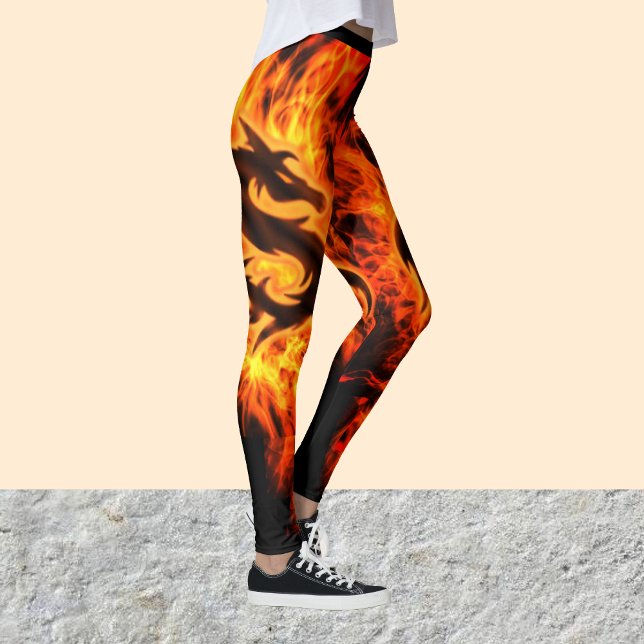 Leggings Naranja de incendios de dragón caliente se inflama (Subido por el creador)