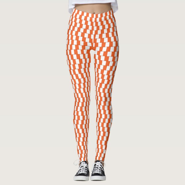 Leggings Naranja de líneas confusas (Anverso)