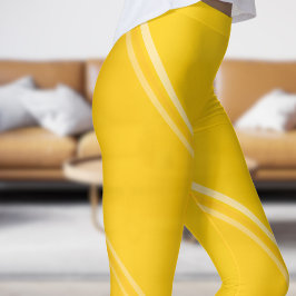 Leggings Naranja de moda Amarillo bajo impresión con bandas