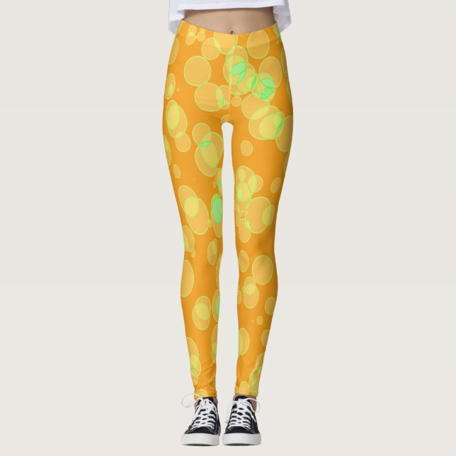 Leggings Naranja de piernas con burbujas (Anverso)