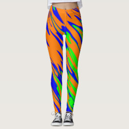Leggings Naranja de pintura con spray Blue Lime