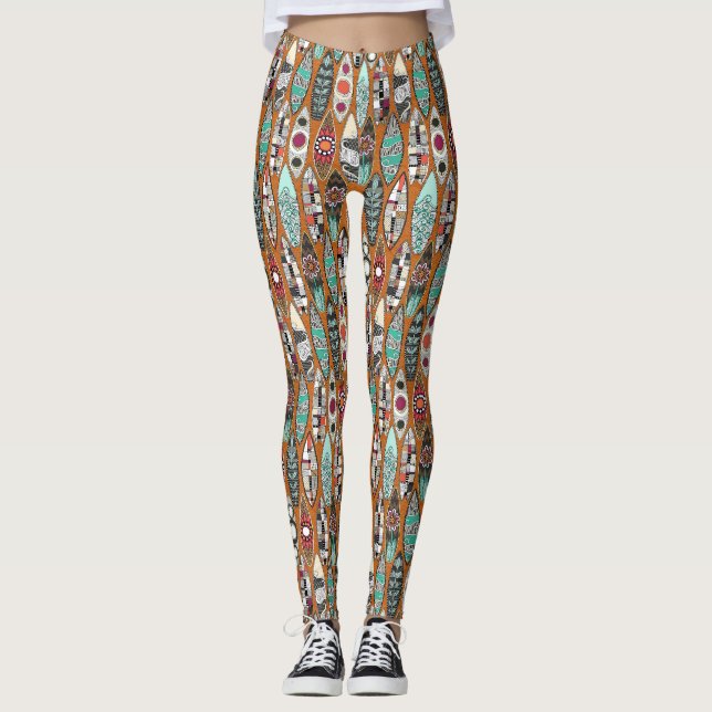 Leggings naranja de tablas de surf (Anverso)