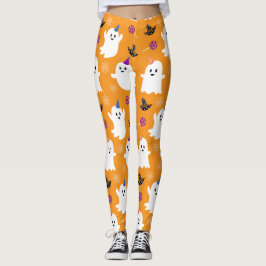 Leggings Naranja del patrón fantasma del bebé