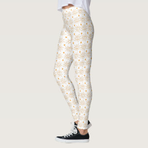 Leggings Naranja divertido mano blanca sonriente cara sol
