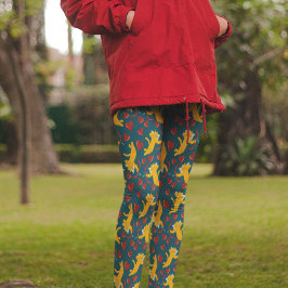 Leggings Naranja El día de San Valentín de gatos cupido, ro