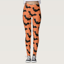 Leggings Naranja fantasmagórico asustadizo del negro del