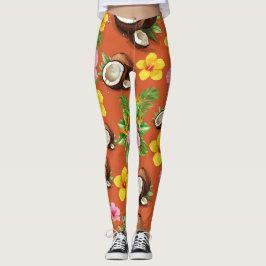 Leggings Naranja Floral