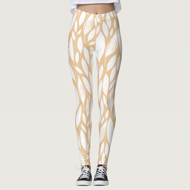 Leggings Naranja Floral (Anverso)