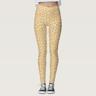 Leggings Naranja Floral 70 Retro