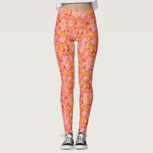 Naranja Floral Rosa Groovy Hippy Retro Psicodélico