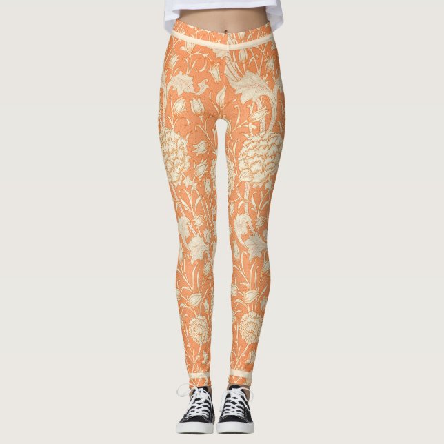 Leggings Naranja Floral William Morris (Anverso)