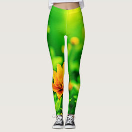 Leggings Naranja Flower Bokeh Sunny