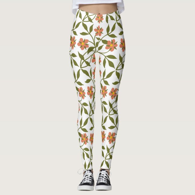 LEGGINGS NARANJA FLOWERS (Anverso)