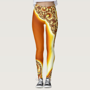 Leggings Naranja Fractal de Mandelbrot