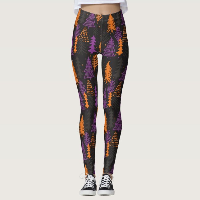 Leggings Naranja imperecedero del negro del modelo de los (Anverso)