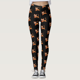 Leggings Naranja Kitty huyendo con un corazón