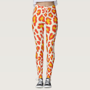 Leggings Naranja Leopard Print