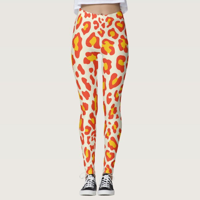 Leggings Naranja Leopard Print (Anverso)