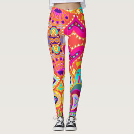 Leggings Naranja loco de Paisley