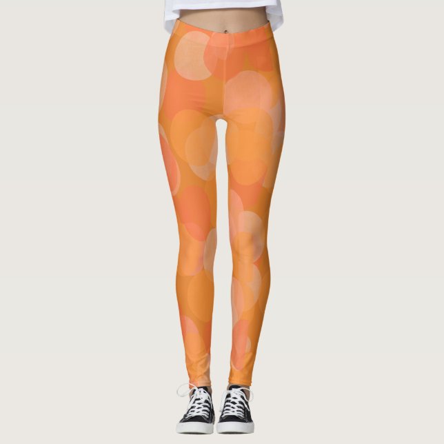 Leggings Naranja moderno caída color de agua Círculos Hallo (Anverso)