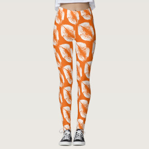 Leggings Naranja moderno de los labios blancos