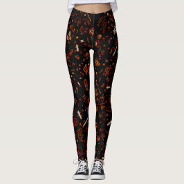 Leggings Naranja negro
