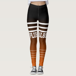 Leggings Naranja negro de gradiente elegante monogramado en