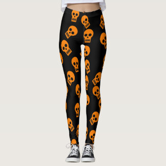 Leggings Naranja/negro de las polainas del confeti del