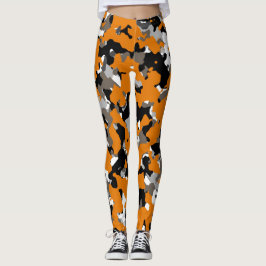 Leggings Naranja Negro Gris Camuflaje Tan Estampado Camufla