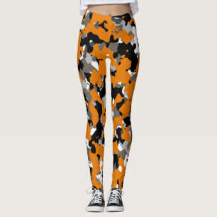 Leggings Naranja Negro Gris Camuflaje Tan Estampado Camufla