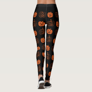 Leggings Naranja negro lindo Jack O Lantern Pattern Hallowe