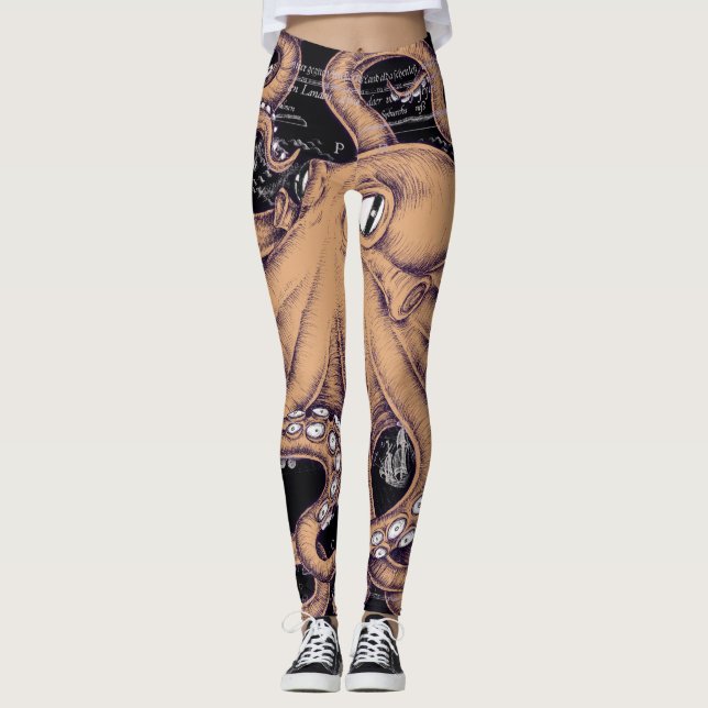Leggings Naranja Octopus Tentacles ink ink (Anverso)