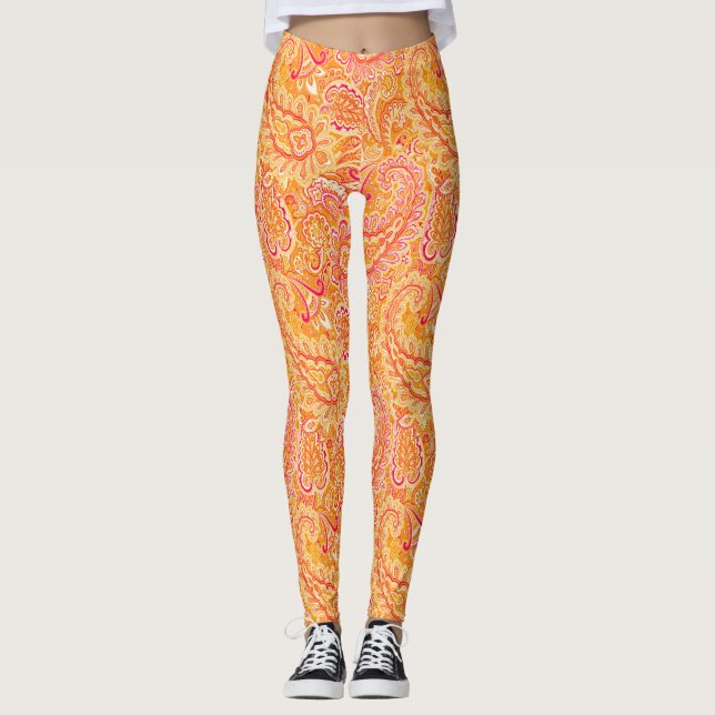 Leggings Naranja Paisley (Anverso)
