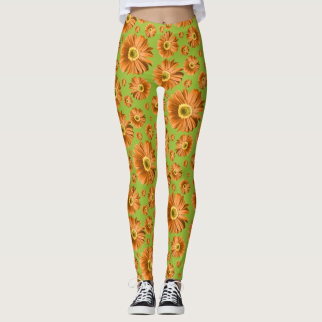 Leggings Naranja Pop Daisy (Anverso)